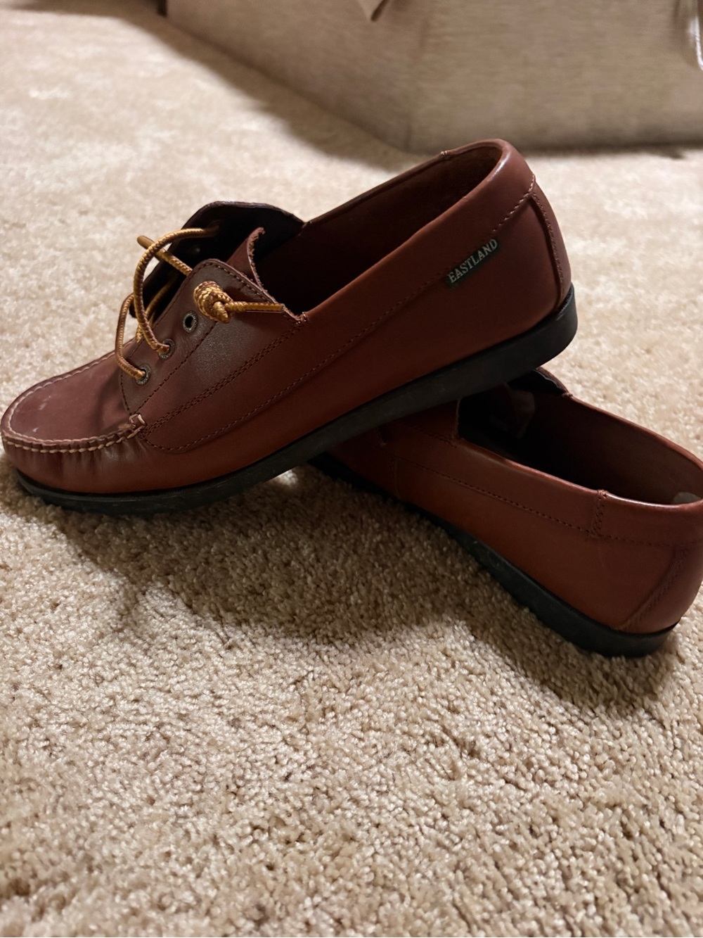 Eastland Women’s Tan Leather Moccasin Boat Shoes